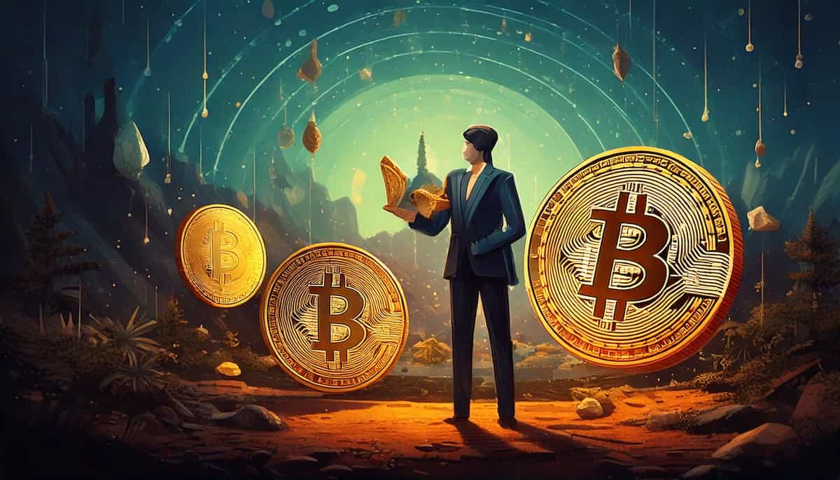 ビットコイン（仮想通貨）の税率-仮想通貨と立っている人