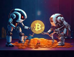 ロボットが仮想通貨を触っている