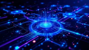 ソラナネットワーク上で動作するSolaxyのレイヤー２技術を示す未来的なイメージ