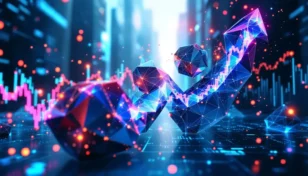 急成長するSuiブロックチェーンエコシステムを示す抽象的なイメージ