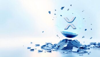 経済的困難から回復するXRP硬貨のイラスト