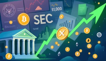 トランプ関税政策の影響から回復するXRPコインと上昇チャートのイメージ