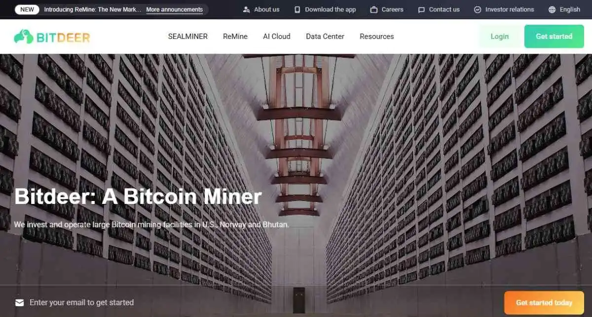Bitdeer公式ページ