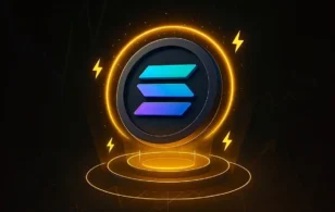 ソラナ(SOL)コインが浮かぶデジタル金庫のイメージ