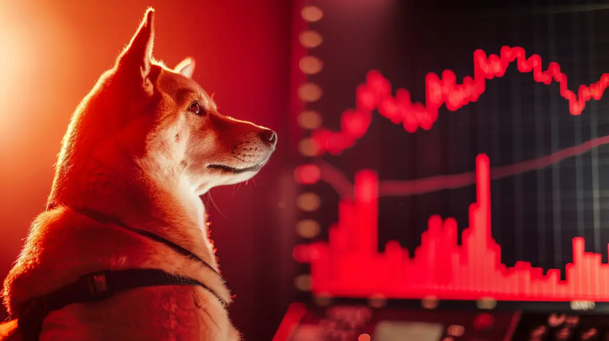 柴犬がチャートを見ている様子