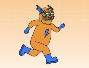 bitcoin hyperのホワイトペーパー表紙のキャラクターが走っている図