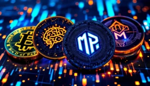イーサリアム、アバランチ、ペペ、MIND of Pepeのロゴが並ぶデジタルな仮想通貨市場イメージ