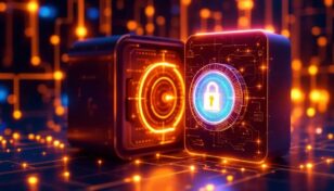 ブロックチェーン上で光るデジタルセーフがプライバシーと規制遵守を象徴するイメージ