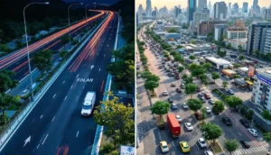 ソラナとイーサリアムのネットワーク速度や手数料の違いを象徴する2つのデジタル道路