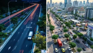 ソラナとイーサリアムのネットワーク速度や手数料の違いを象徴する2つのデジタル道路