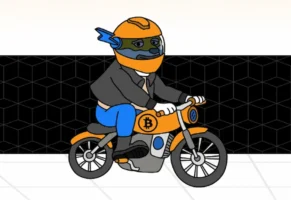 Bitcoin Hyper-バイクに乗る犬