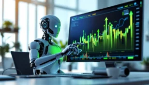仮想通貨チャートを分析するAIのイメージ