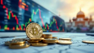 関税政策と予算案による仮想通貨市場の変動を示すイメージ
