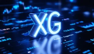 リップルのXRP Ledgerとグッゲンハイムの提携を示す未来的な金融インターフェース