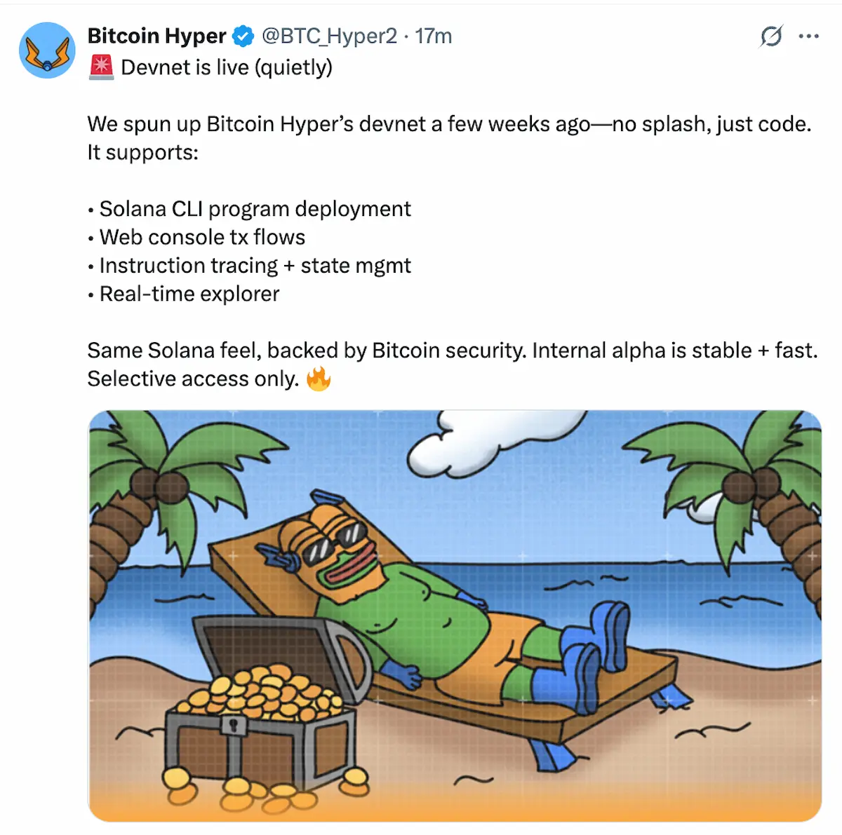 Bitcoin-Token-HYPER-公式Xのポスト