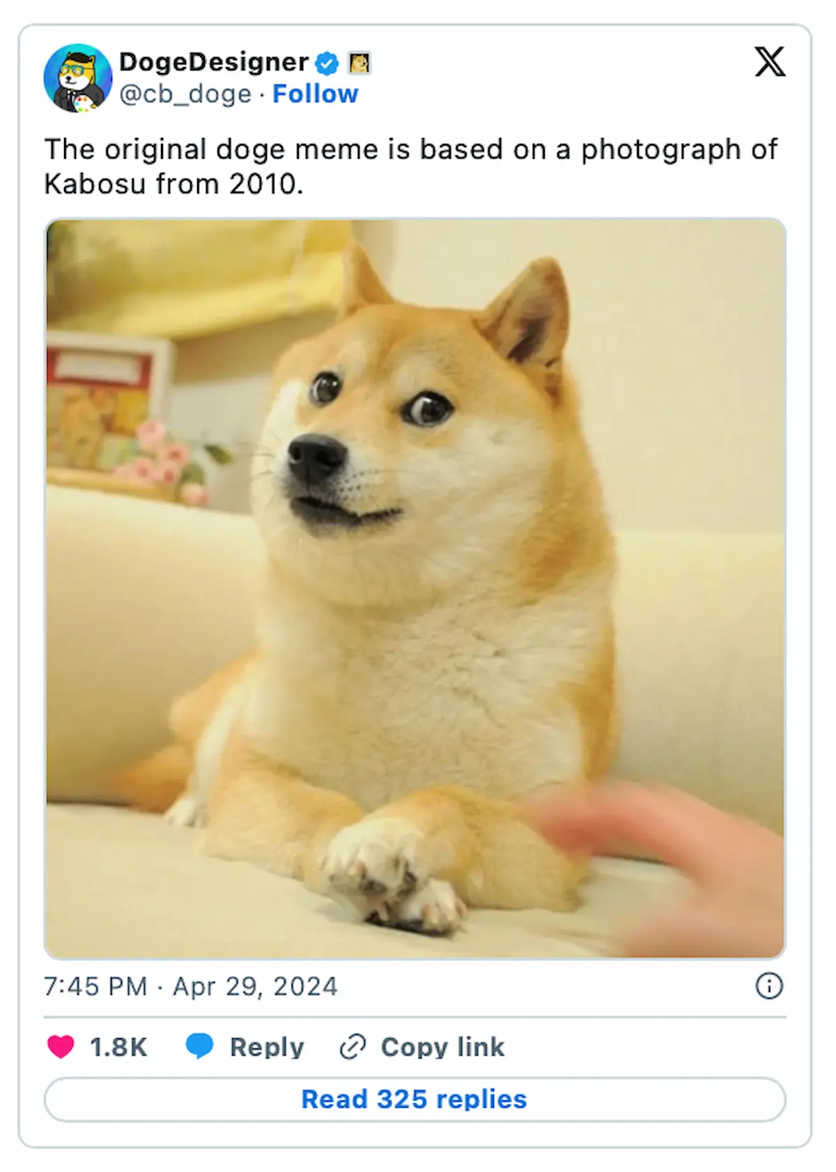 DOGEデザイナーのXのポスト