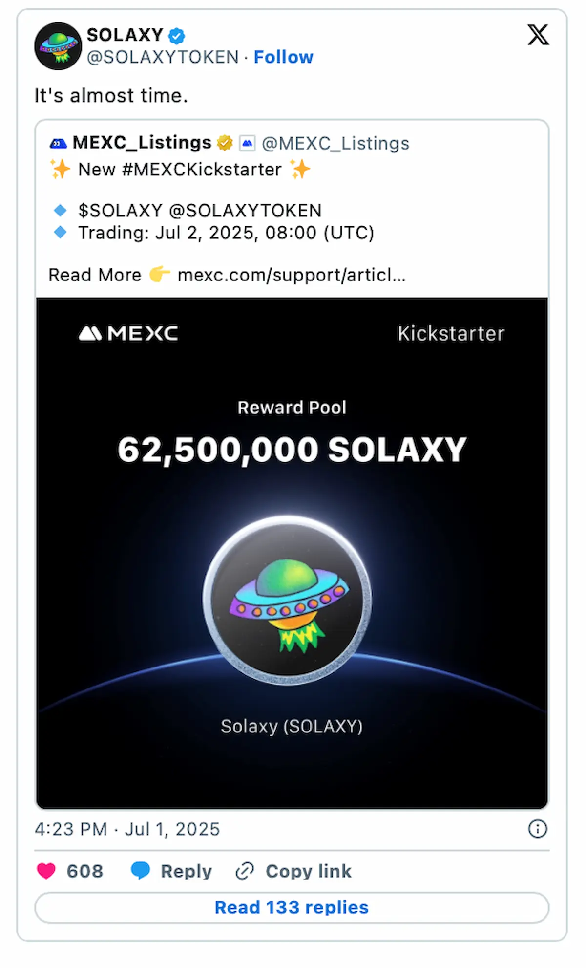 Solaxy-Solaxy公式のXポスト
