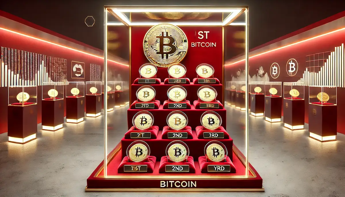 ビットコイン保有者ランキング-金のトークン入りトロフィーケース