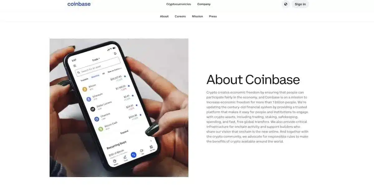 コインベース公式サイト