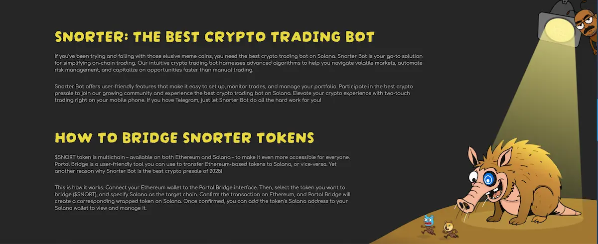 Snorter-Tokenの公式サイトの画面