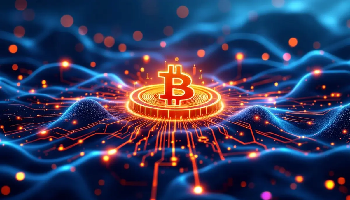 ビットコイン拡張性を象徴するBitcoin Hyperの未来的イメージ