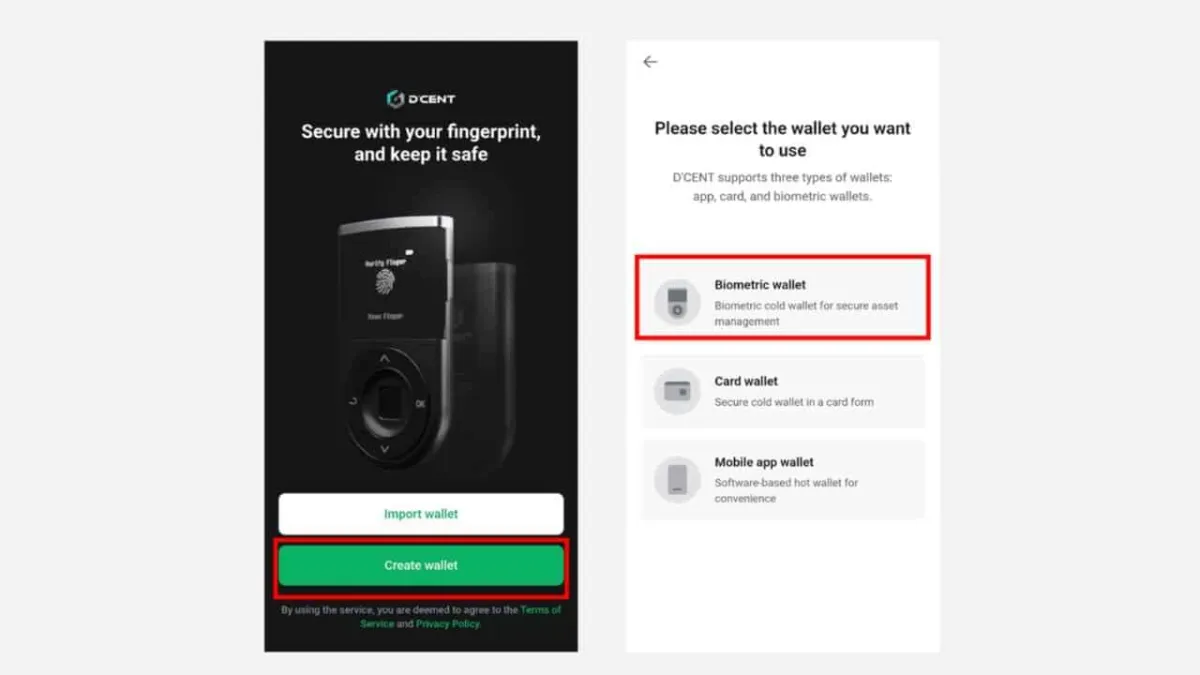 D'CENT Wallet(ディセントウォレット)モバイル版アプリの説明