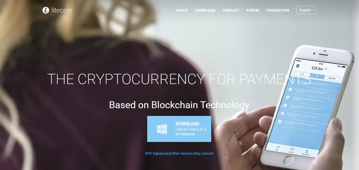 ライトコインの将来性-ライトコイン公式サイトのトップ画面