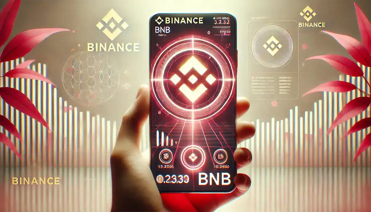 BNBの取引画面を示すスマートフォンのイメージ