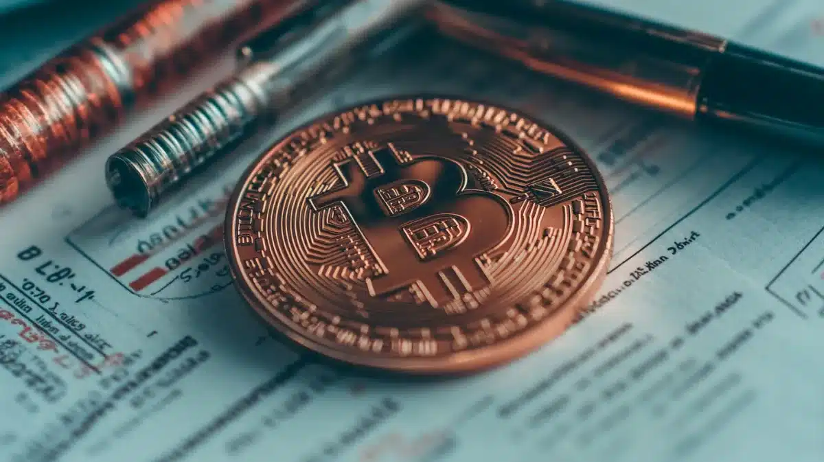 暗号資産（仮想通貨）担保ローンとビットコインのイメージ