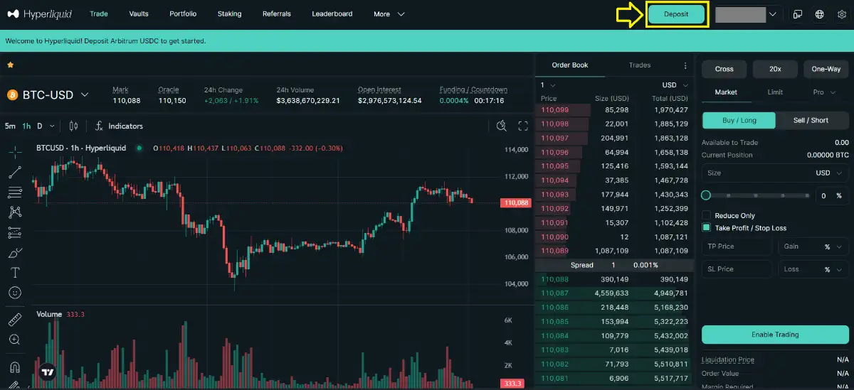 ハイリキ　仮想通貨-Hyperliquidへの入金1