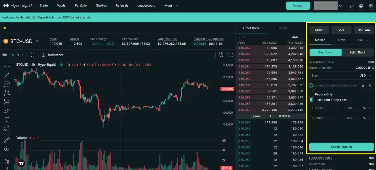 ハイリキ　仮想通貨-Hyperliquidでの取引