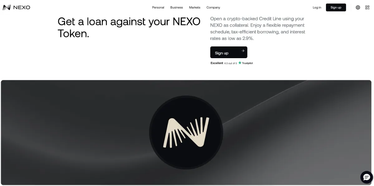 Nexo（ネクソ）の暗号資産（仮想通貨）担保ローン公式サイト