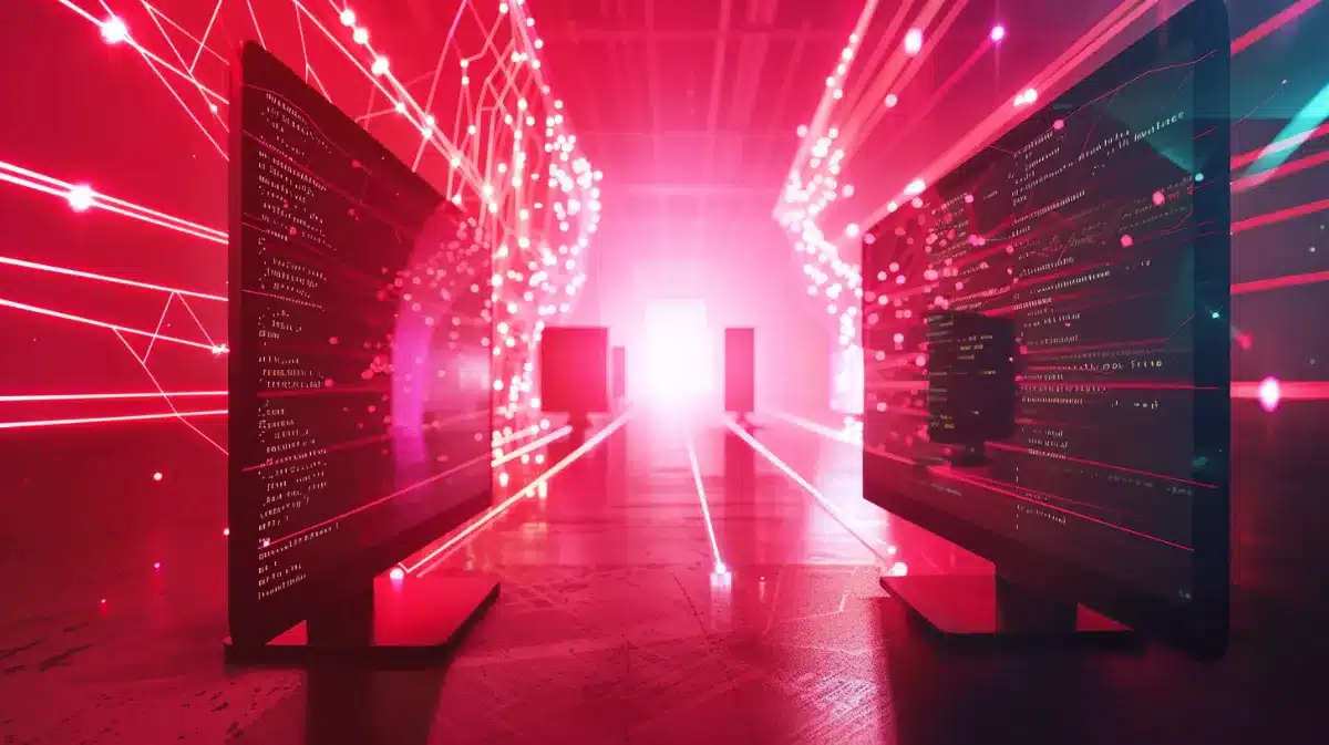 ピアツーピア（P2P）とは？を表現した赤い光のイメージ