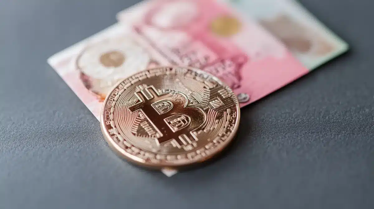 JPYC（日本円ステーブルコイン）とビットコインのイメージ