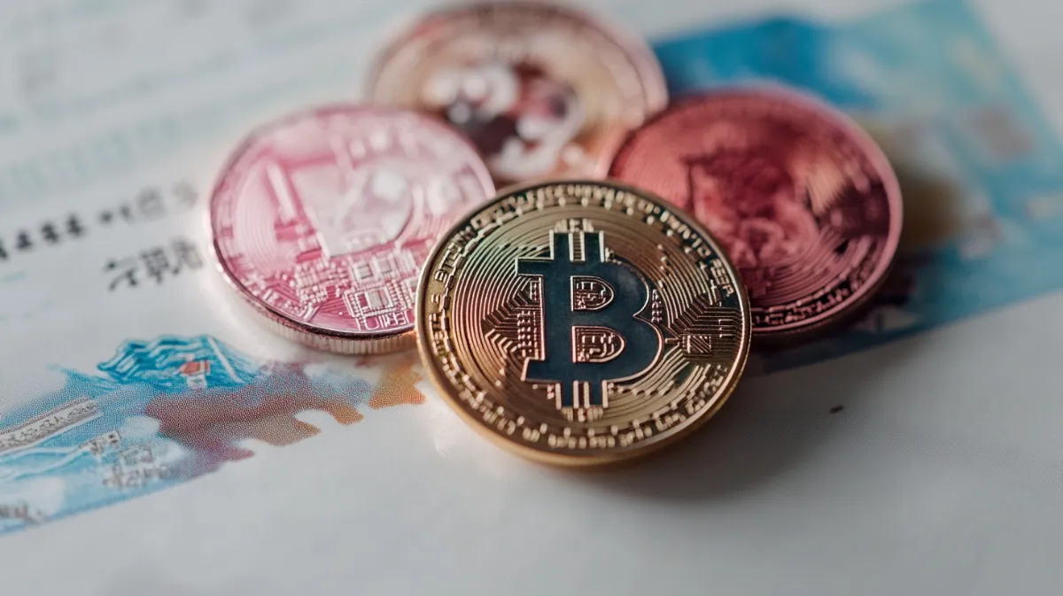 JPYC（日本円ステーブルコイン）とビットコインのイメージ