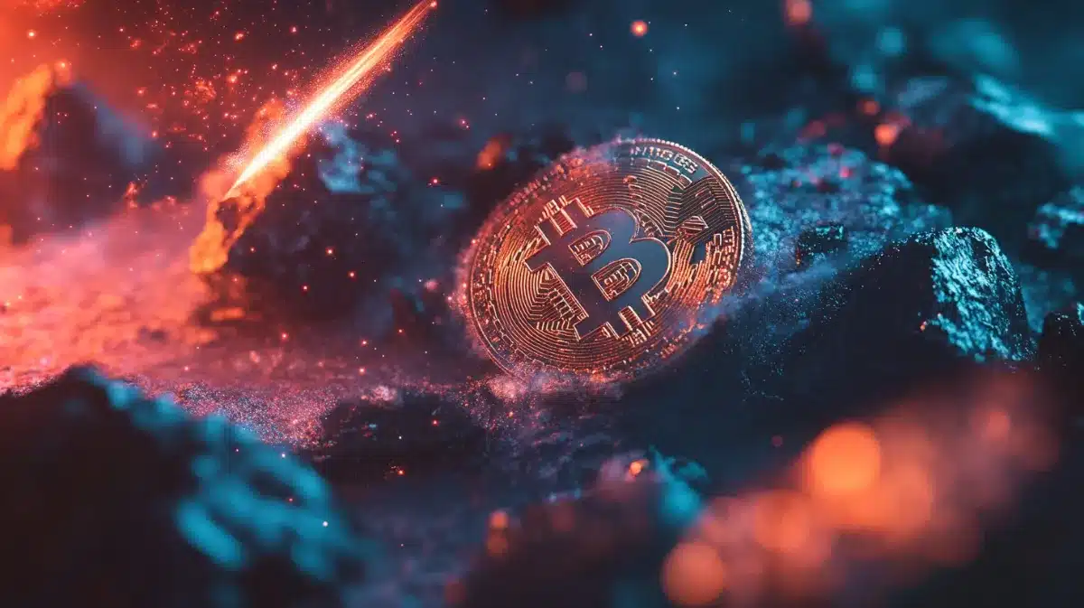 仮想通貨（ビットコイン）の暴落の様子を表すイメージ