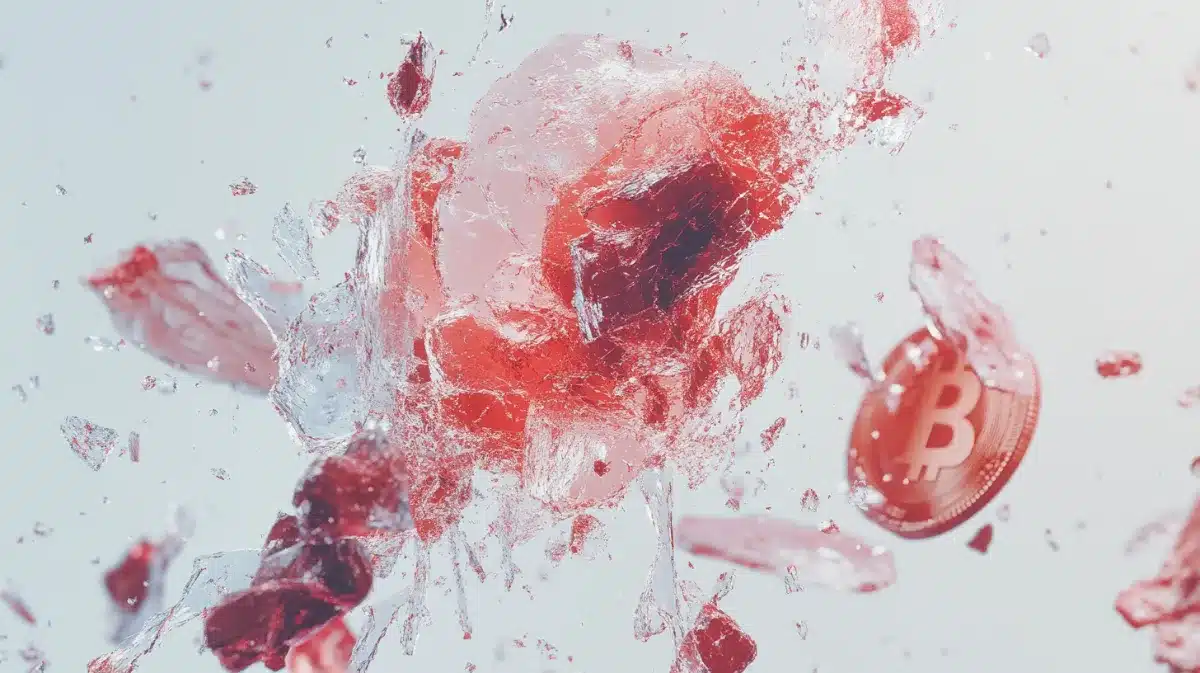 仮想通貨（ビットコイン）の暴落の様子を表すイメージ