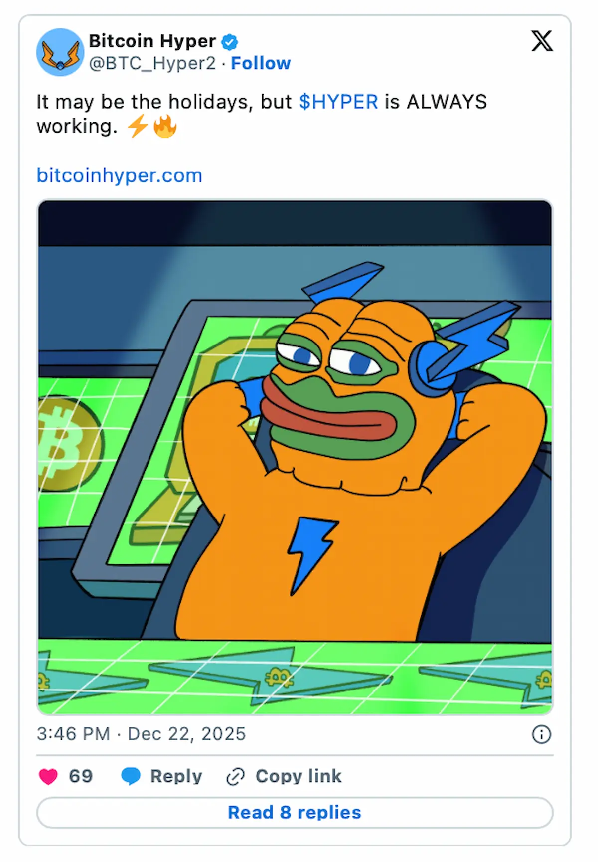 Bitcoin Hyper公式Xの投稿