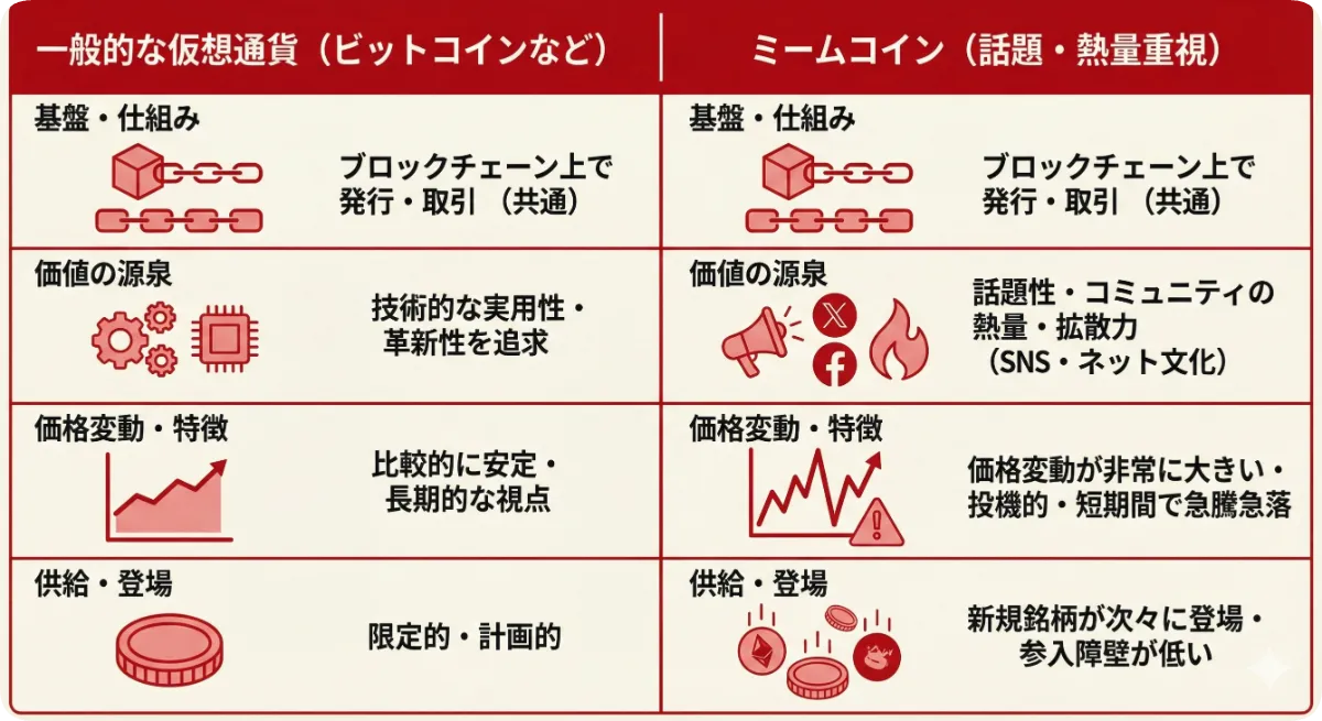 ミームコインの説明の図解
