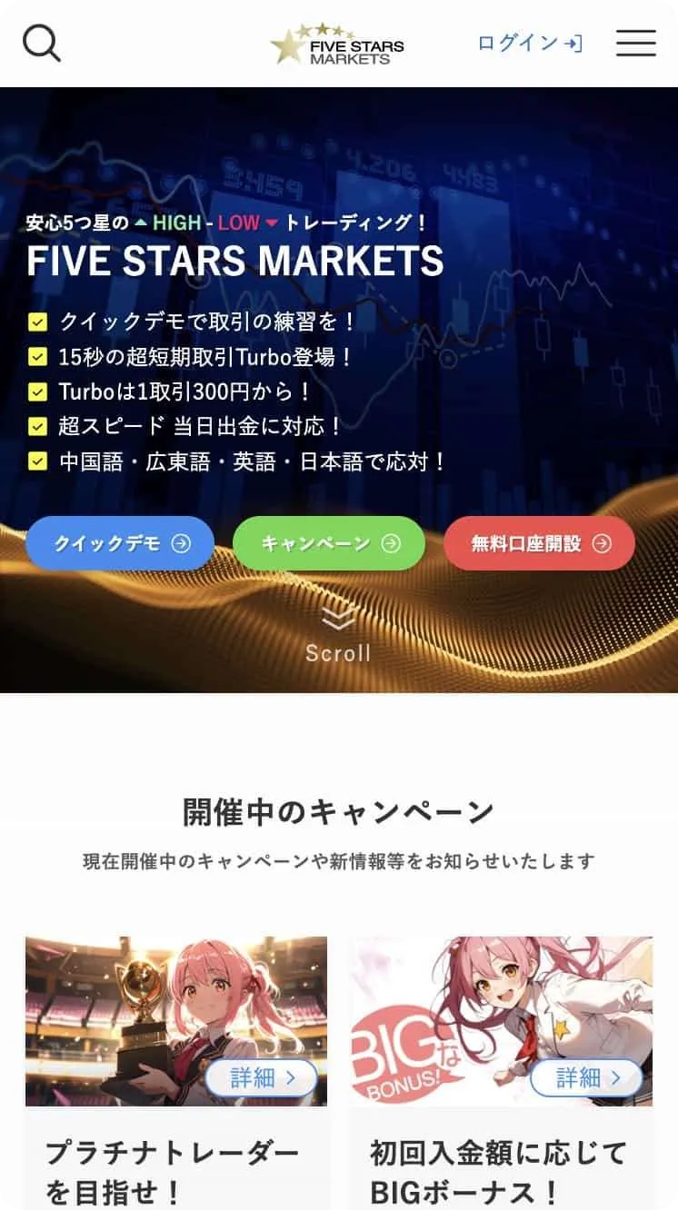 ファイブスターズマーケッツ(FIVE STARS MARKETS)のスマホファーストビュー