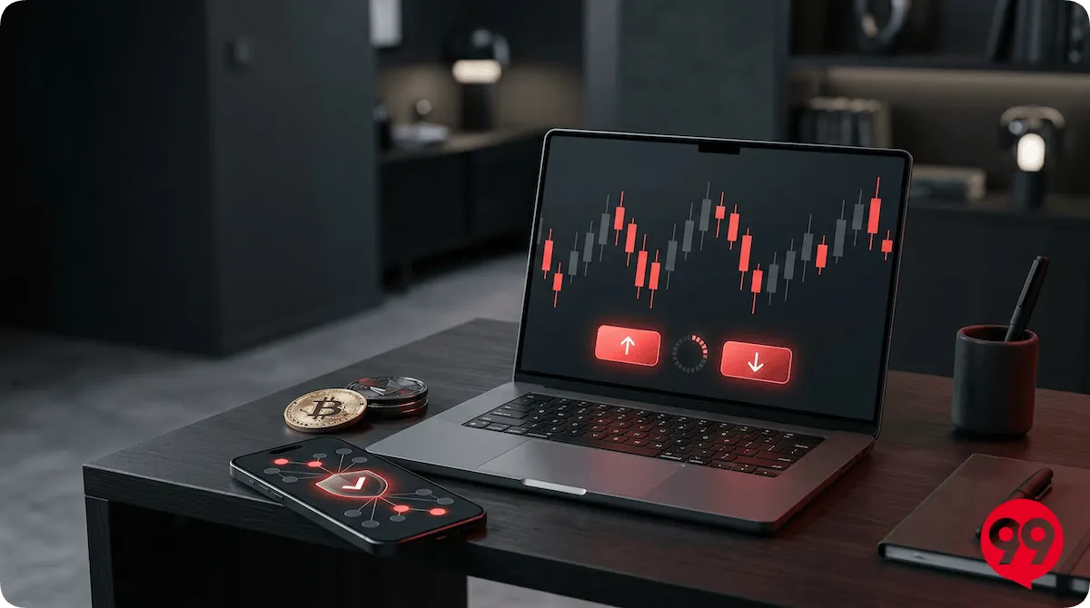 PCに映るバイナリーオプショントレード画面