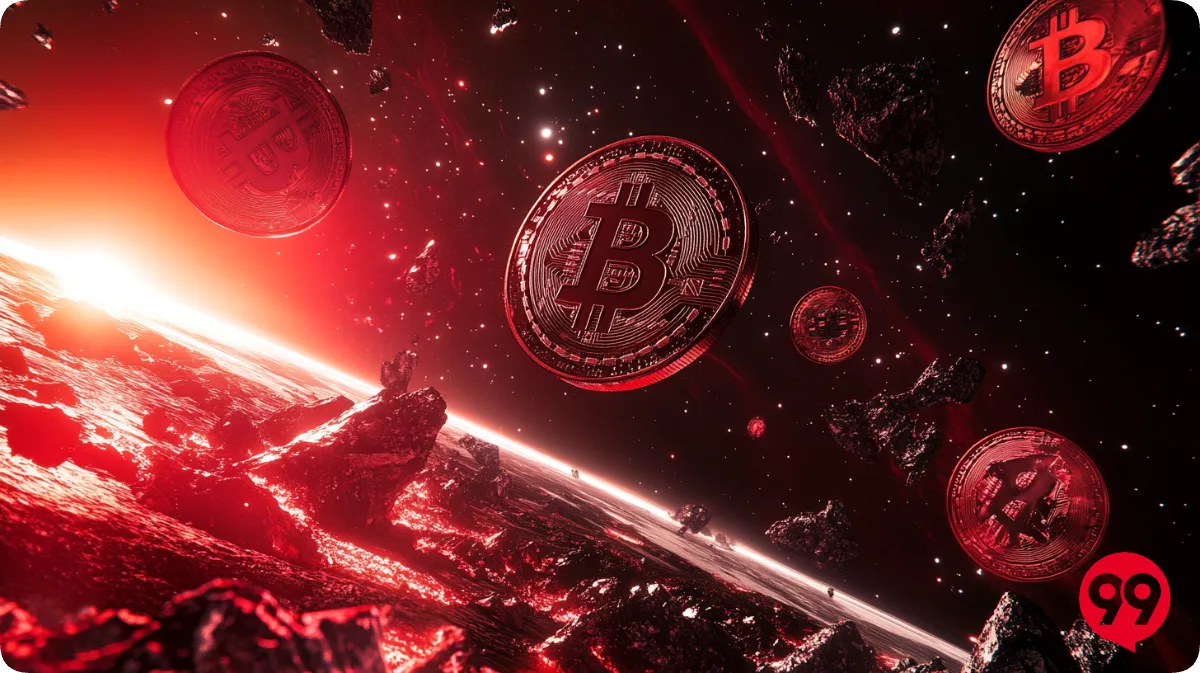 メタプラネットと宇宙に浮かぶビットコインのイメージ