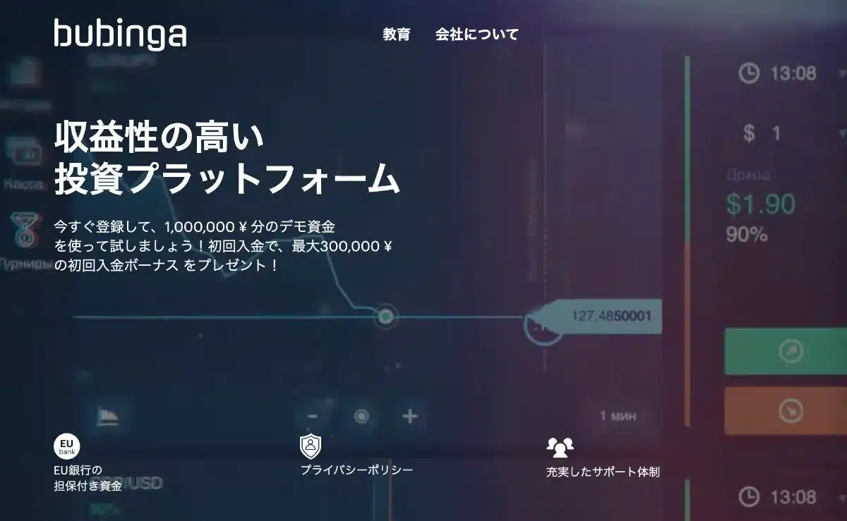 バイナリーオプションBubingaの公式サイト