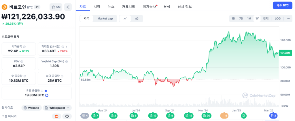 비트코인 가격 차트