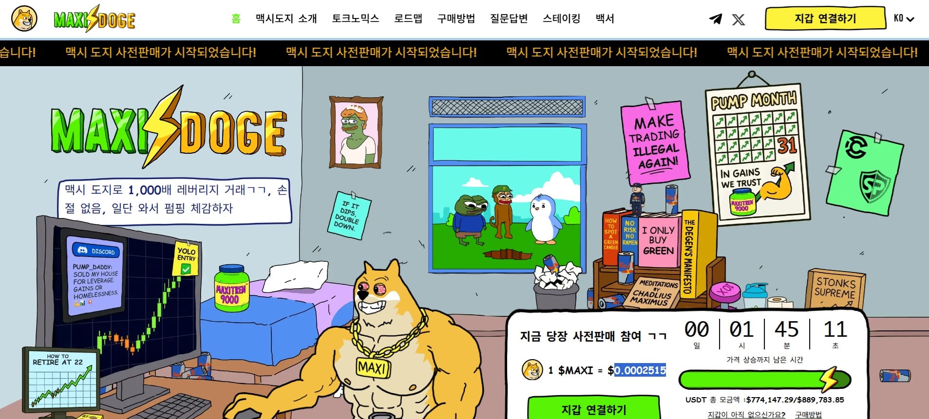 맥시도지 프리세일 참여 1단계