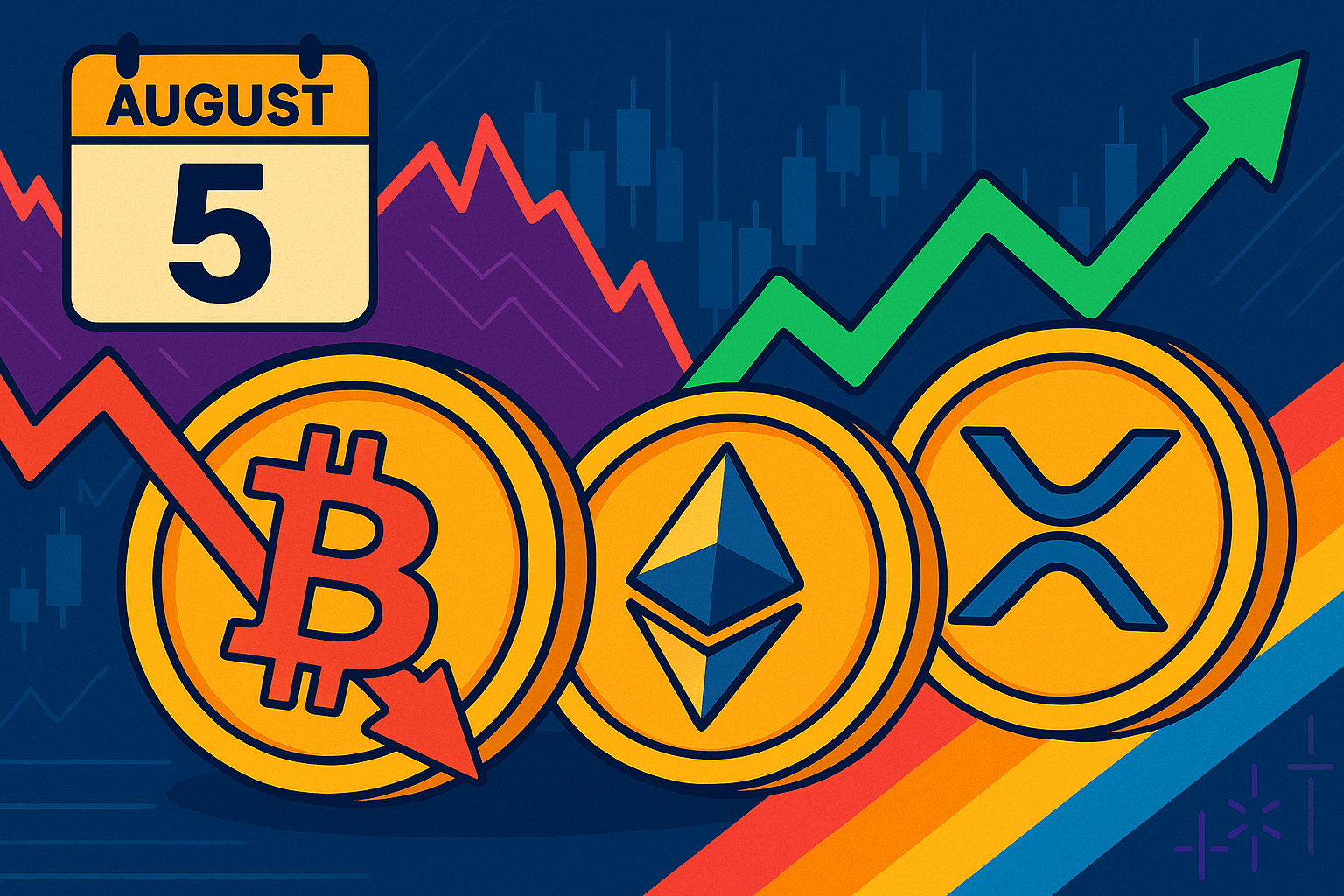 8월 5일 코인 소식] - 비트코인 급락, 이더리움 고래, XRP 가격 시나리오
