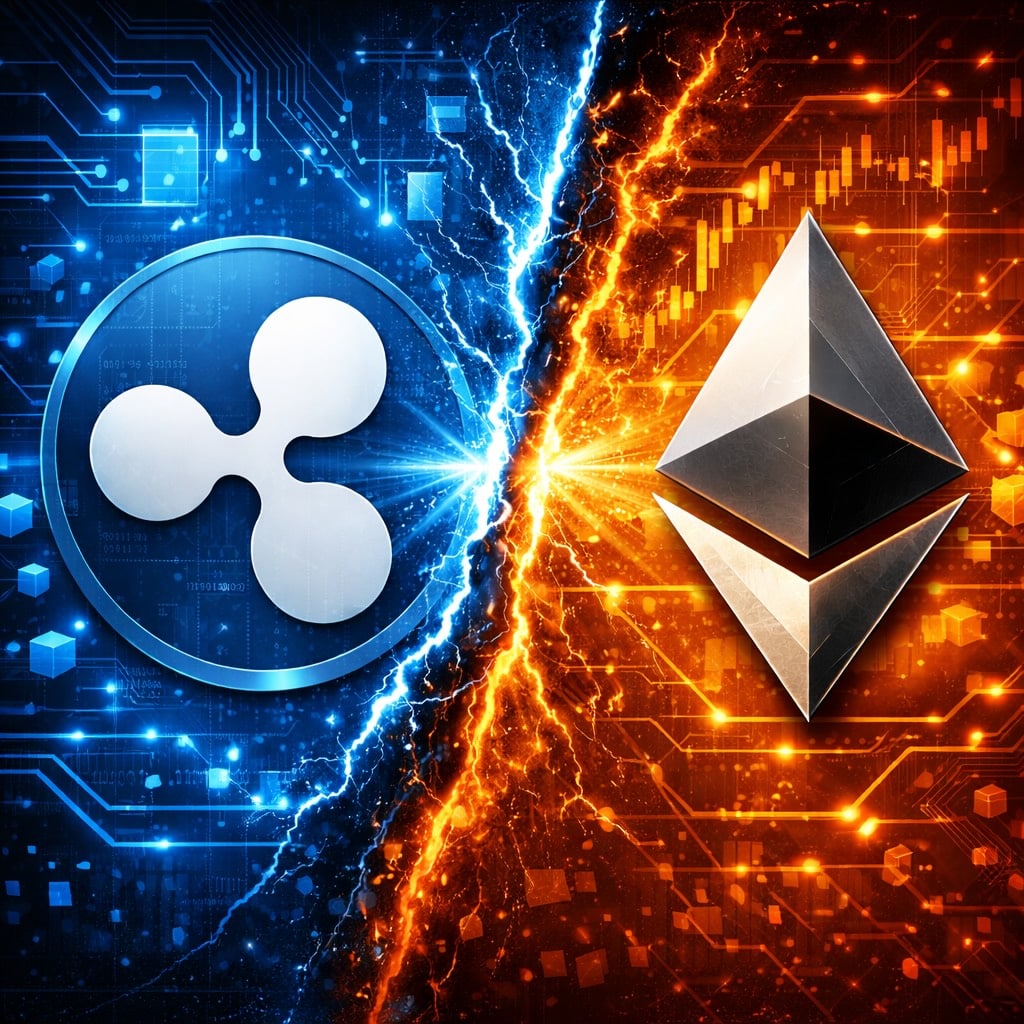 리플 vs 이더리움: XRP 공세에 흔들리는 ETH…2천 달러 붕괴 초읽기?