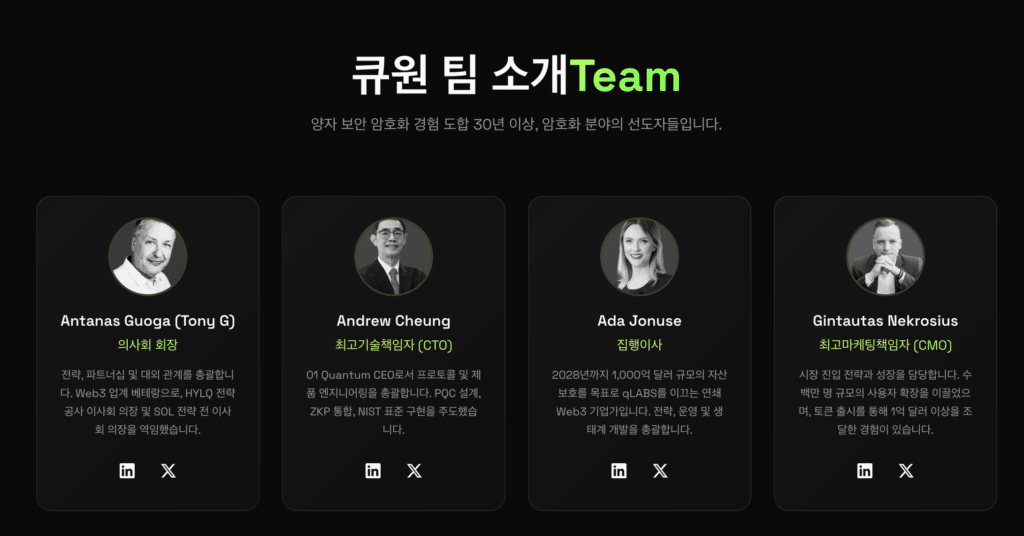 큐원 팀소개