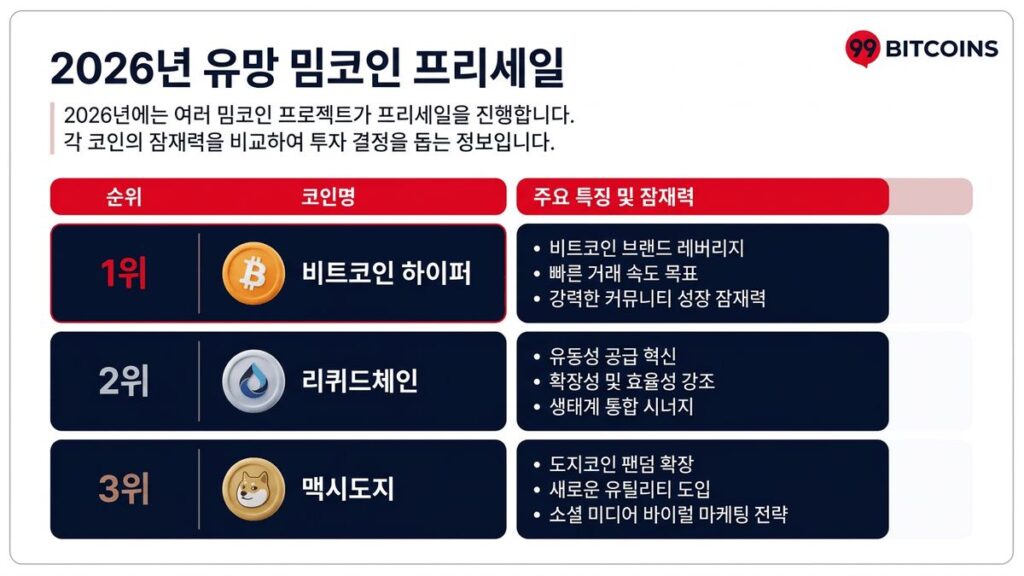 2026년 유망 밈코인