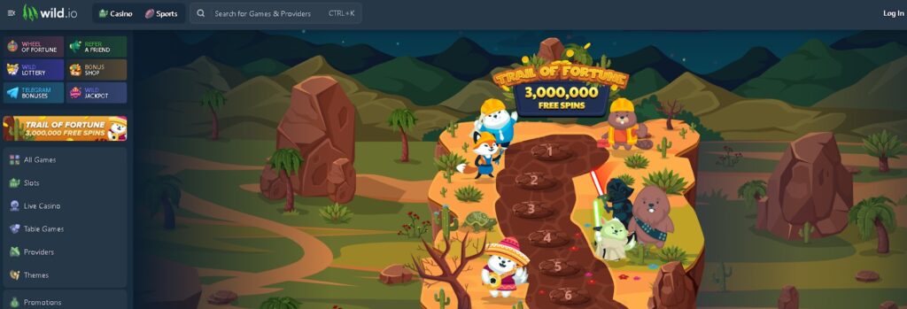 Gratis spins Wild.io Casino no registratiebonus